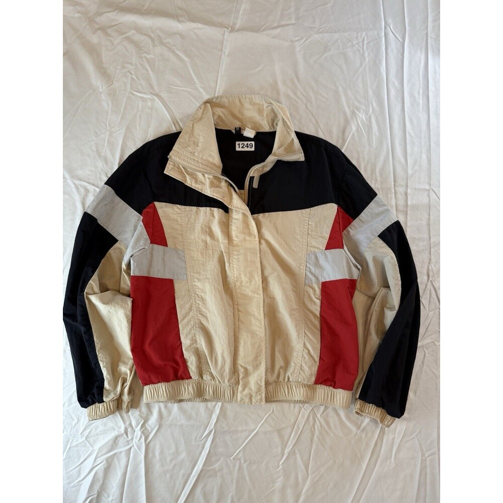 Nylon Color Block Windbreaker Jacket‎ Women's XXS Full Zip Retro 90s High Collar